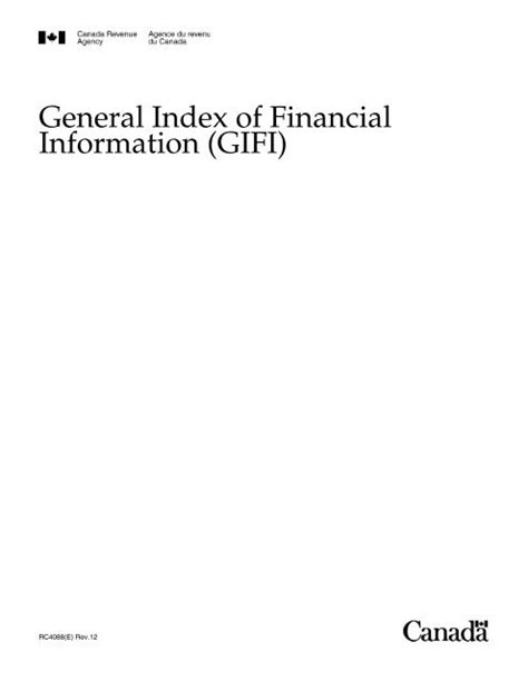 (GIFI) Generel indeks for finansiel information